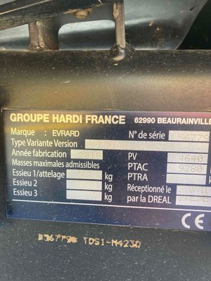 Pulvérisateur traîné Evrard METEOR5400